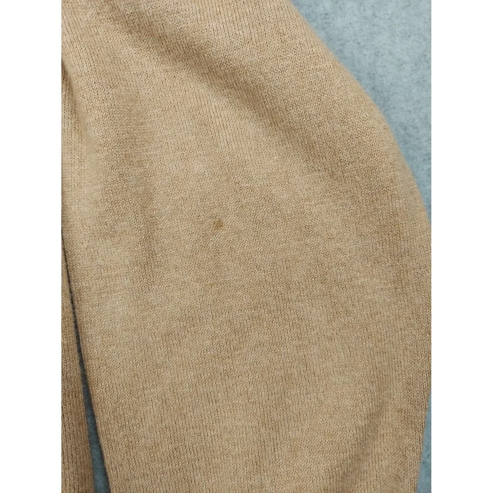 LL‎ Bean Pullover Sweater Men's Brown V Neck Cotton Cashmere Blend Sz Large